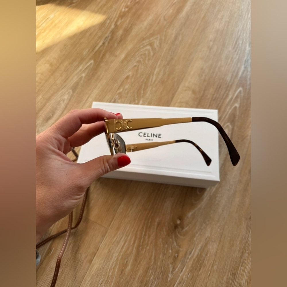 Celine Triomphe Gold Metal Sunglasses - Picture 7 of 9